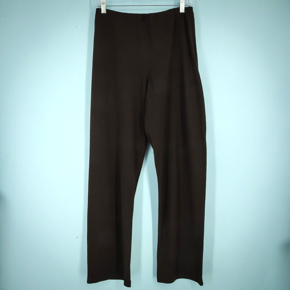 Eileen Fisher Size Medium M Brown Wool Pull On Straight Leg System Knit Pants - Picture 1 of 4